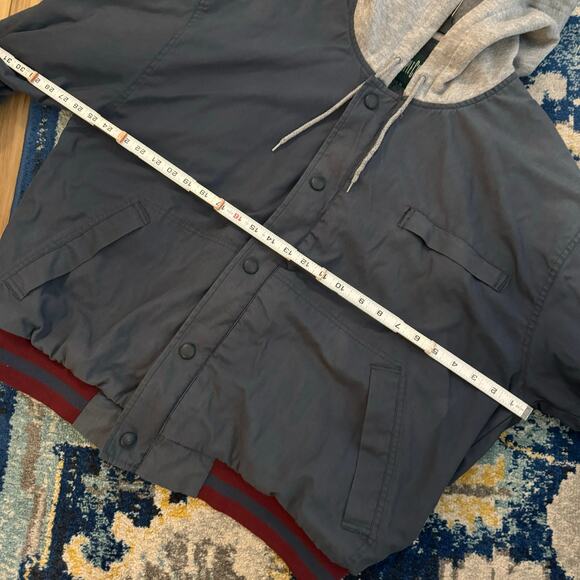 Vintage Faded Hooded Varsity Jacket Fits L 25.5x26.5 - Picture 5 of 6